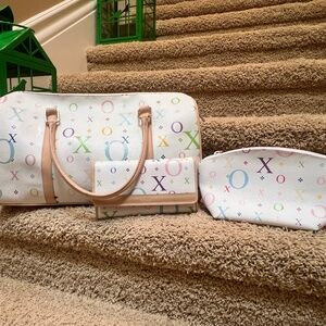 Vintage XOXO Bag, Cosmetic Bag, and Wallet